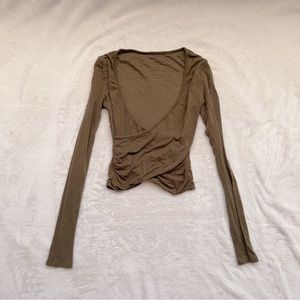 OGL Wrap Front Long Sleeve Top